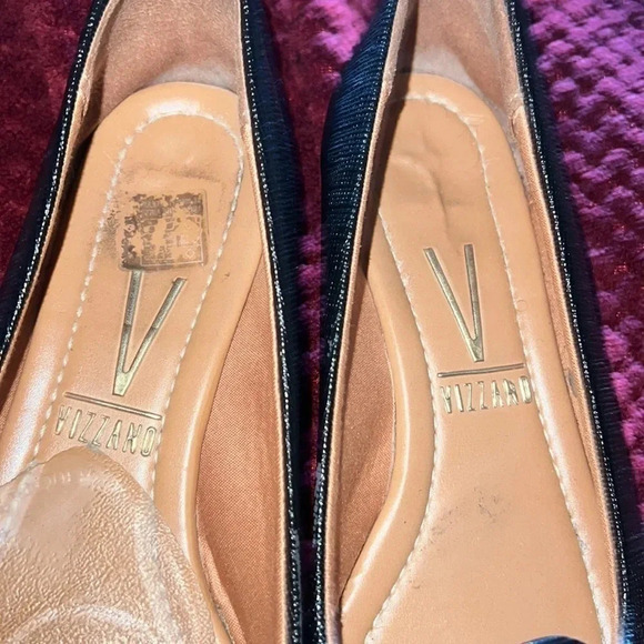 Vizzano black shiny embossed Lizard leather  pointy toe Flats Sz 37 - Picture 5 of 16